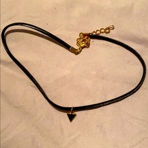 Simple Mod Gothic Choker with Faux Leather string